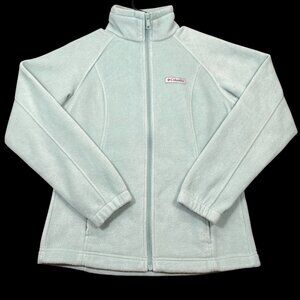 Columbia Womens Mint Green Full Zip Fleece Jacket Size Small Polyester Winter